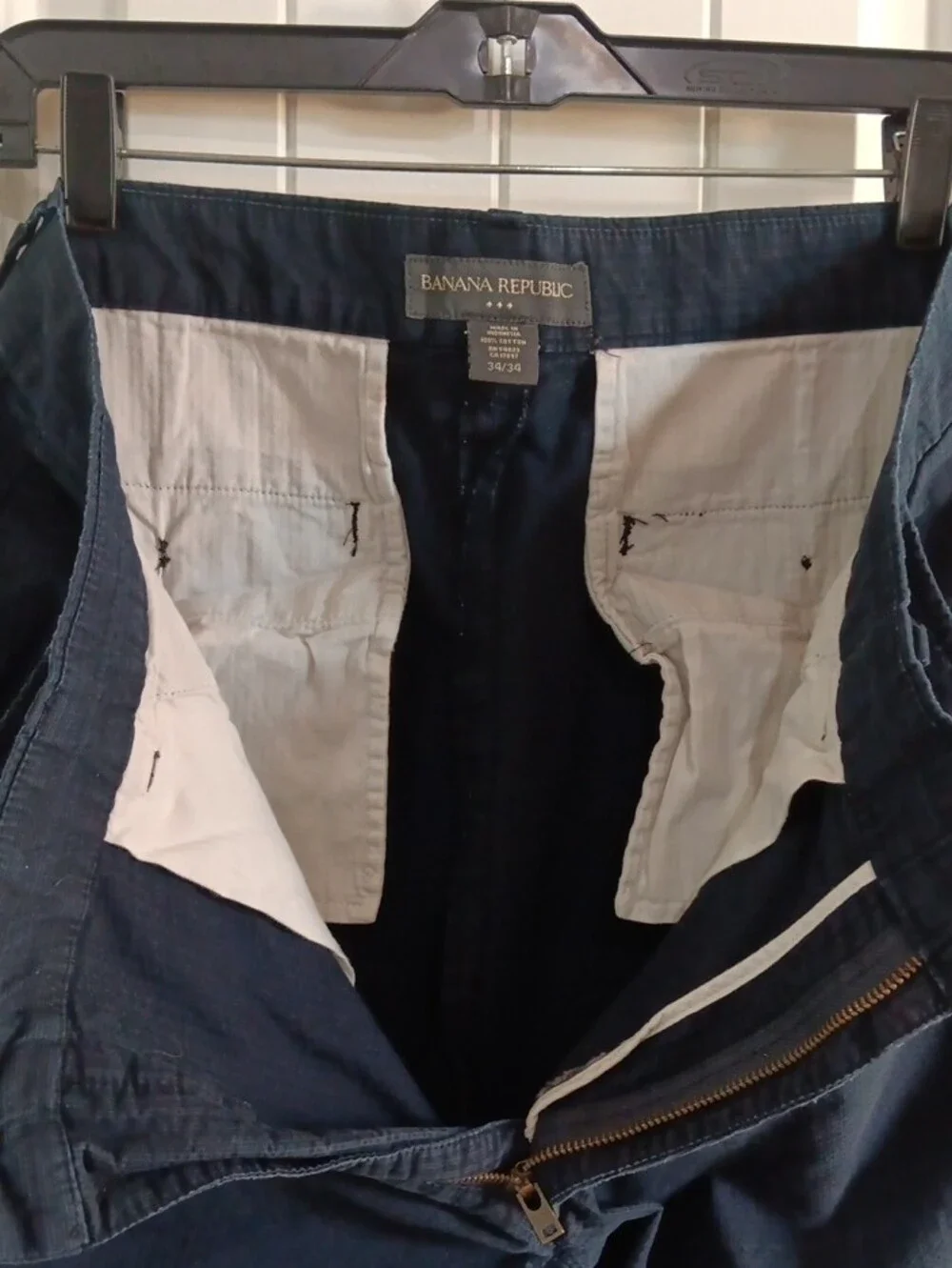 Vintage Banana Republic Navy Blue Fine Bedford Cord Pants 34x34 Y2K